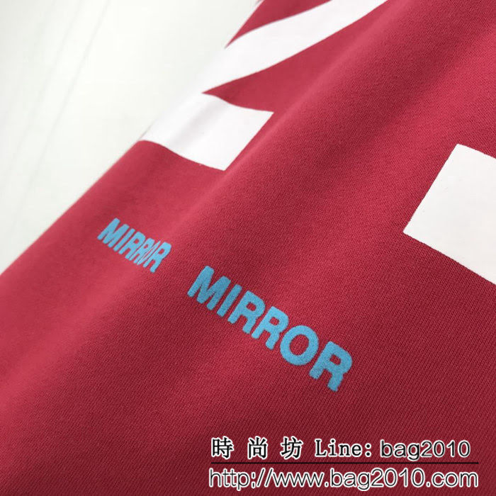 OFFwhite18ss 酒紅色箭頭基礎款 套頭衛衣 情侶款 ydi1108